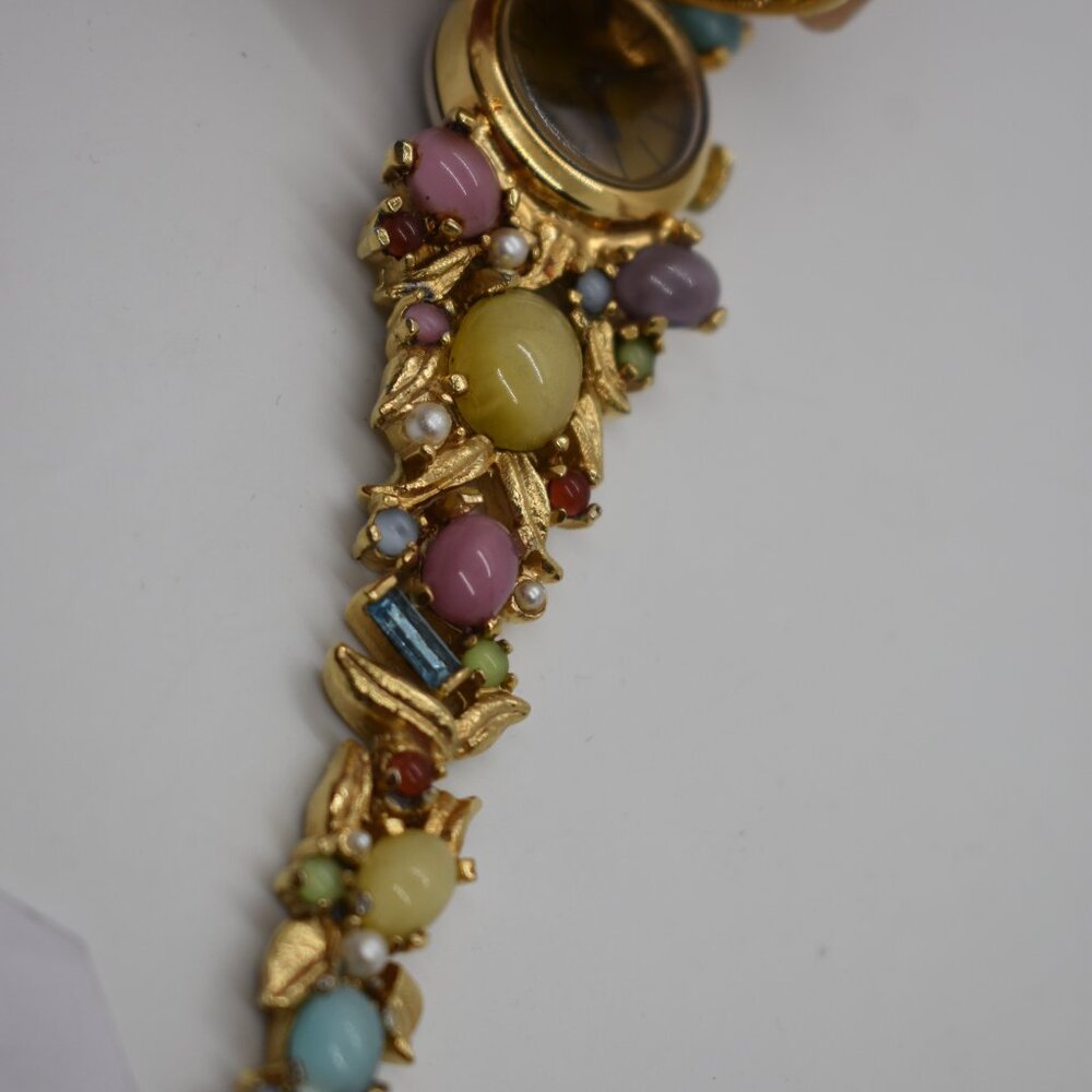 1950's Crawford Moonglow Bejeweled Watch - Picture 3 of 10